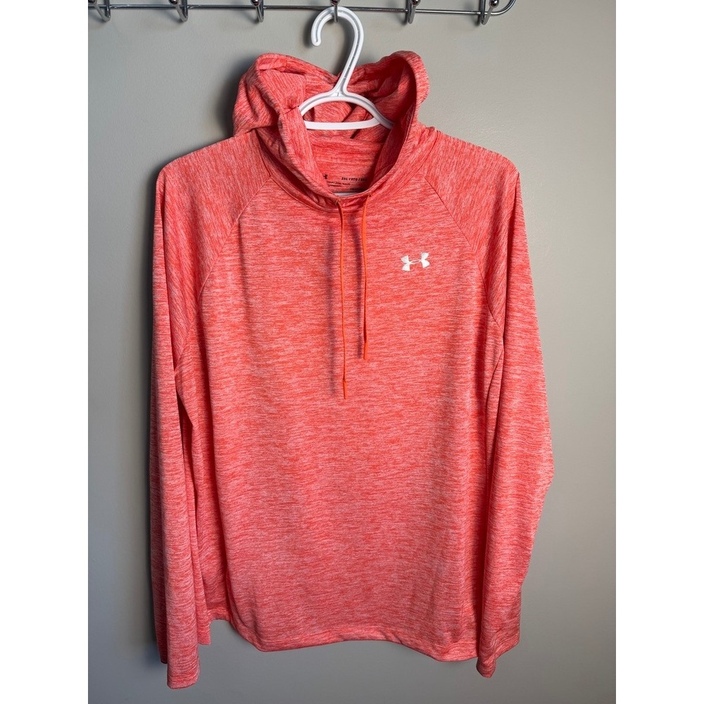 Under Armour Womens Coral Space Dye Hoodie 2XL Activewear Sporty Gym HeatGear